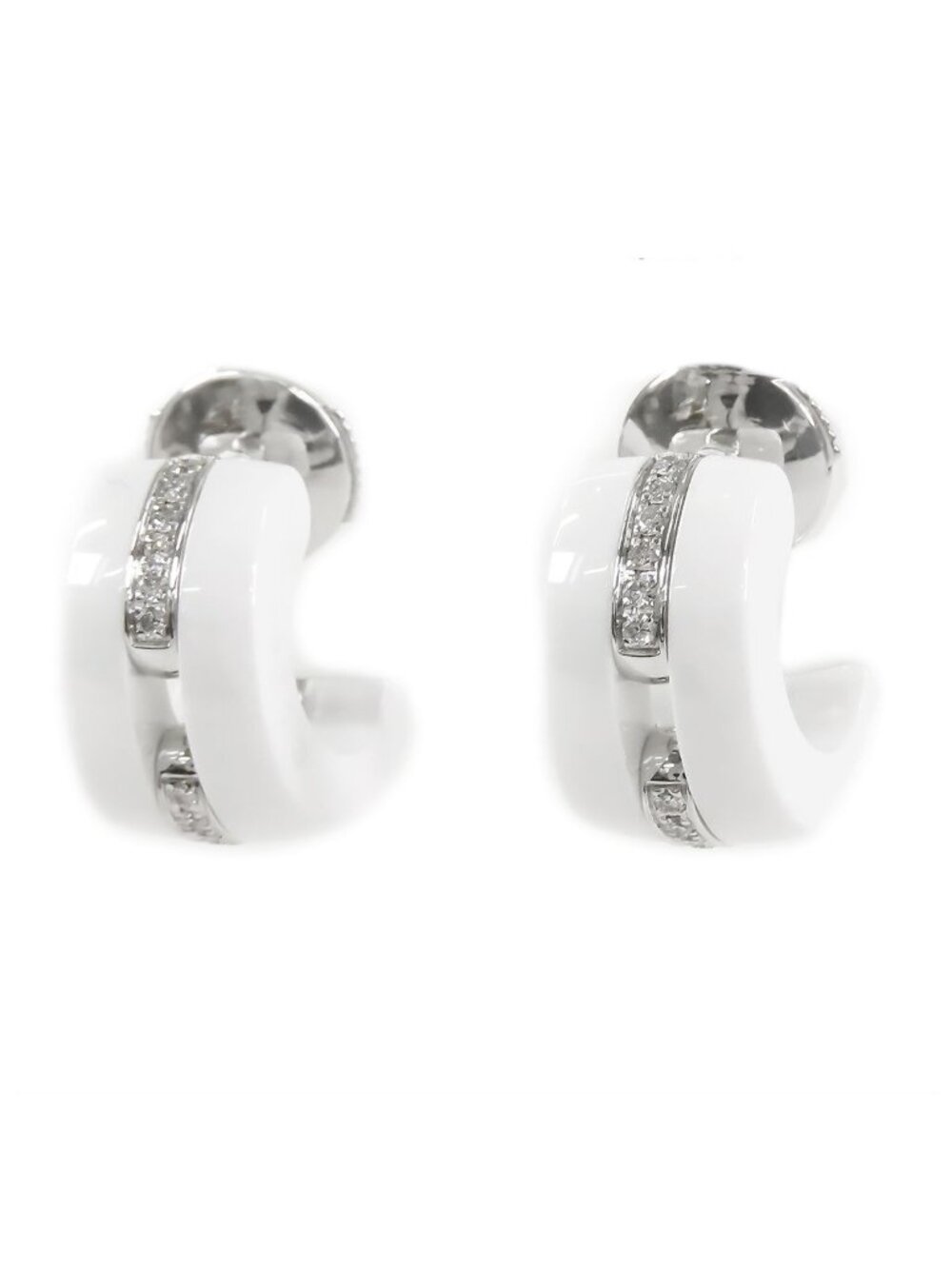 Chanel Ultra Collection Earrings White Gold 18K Ceramic